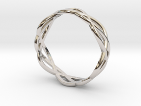 Celtic wedding ring for her in Rhodium Plated Brass: 6.5 / 52.75