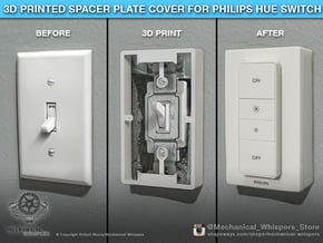 Philips Hue Dimmer Switch Spacer Plate (US Toggle) in White Natural Versatile Plastic