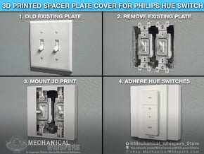 Philips Switch Double Toggle Plate (Set of 2) in White Natural Versatile Plastic