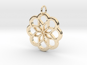Flower Pendant- Makom Jewelry in 14k Gold Plated Brass