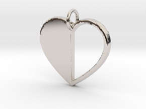 Heart Pendant- Makom Jewelry in Rhodium Plated Brass