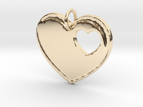 Heart Pendant- Makom Jewelry in 14k Gold Plated Brass