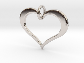 Moon heart- Makom Jewelry in Rhodium Plated Brass