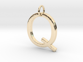 Q Pendant -Makom Jewelry in 14k Gold Plated Brass