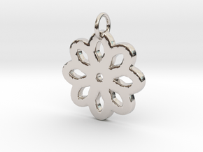 Minimalist flower- Makom Jewelry in Rhodium Plated Brass