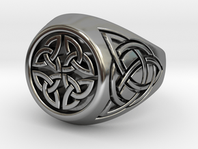 Celtic signet ring in Antique Silver