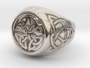 Celtic signet ring in Platinum