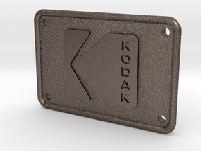 Kodak Logo Patch Textured - Holes in Polished Bronzed-Silver Steel