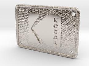 Kodak Logo Patch Textured - Holes in Rhodium Plated Brass