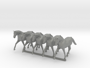 S Scale Trotting Horses in Gray PA12