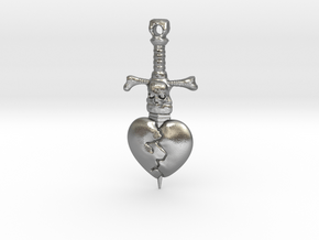 Dagger Heart in Natural Silver