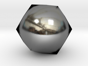 Joined Truncated Dodecahedron - 10 mm in Polished Silver