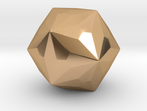 Joined Truncated Dodecahedron - 10 mm - Rounded V1 in Polished Bronze