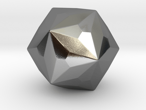 Joined Truncated Dodecahedron - 10 mm - Rounded V1 in Polished Silver