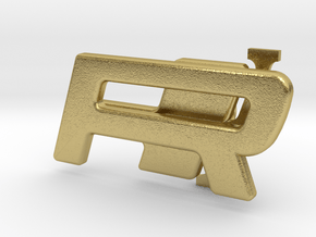 Cupra R Badge - 25mm (small) in Natural Brass