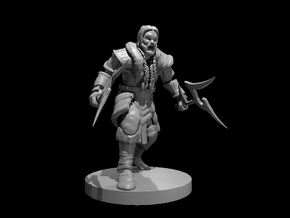 Human Male Barbarian Duel Wielding Mambele in Smooth Fine Detail Plastic