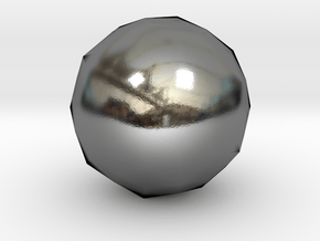 Joined Truncated Icosahedron - 10 mm in Polished Silver