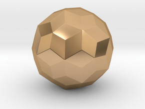 Joined Truncated Icosahedron - 10 mm - Rounded V1 in Polished Bronze