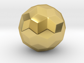 Joined Truncated Icosahedron - 10 mm - Rounded V2 in Polished Brass