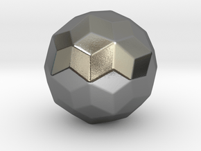 Joined Truncated Icosahedron - 10 mm - Rounded V2 in Polished Silver