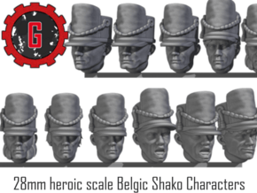 28mm heroic scale characterful Belgic Shakos in Tan Fine Detail Plastic: Small