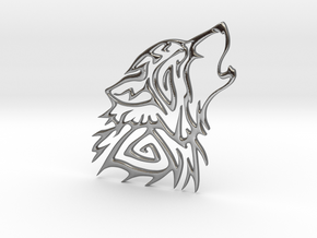 Howling Wolf in Polished Silver