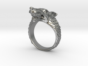 Size 7 Direwolf Sigil Ring in Natural Silver: 7 / 54
