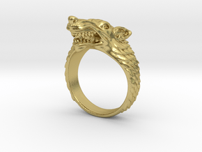 Size 8 Direwolf Ring in Natural Brass: 8 / 56.75