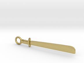 Machete Pendant (40mm) in Natural Brass