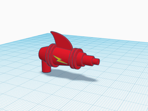 Cosmos UFO Ray Gun in Red Processed Versatile Plastic: Small