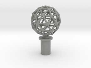 Finial Plug - geodesic sphere in Gray PA12