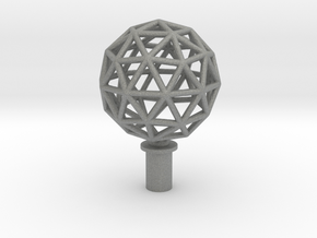 Finial Plug - geodesic sphere large in Gray PA12