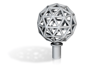 Finial Plug - geodesic sphere large in White Natural Versatile Plastic