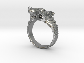 Size 12 Direwolf Ring in Natural Silver