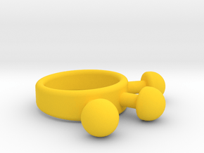 Unwind: A Yarn Holder Ring in Yellow Processed Versatile Plastic
