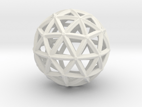 Polyhedron (rounded cross) 40 mm  PH80-RC40A in White Natural Versatile Plastic