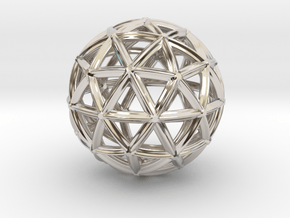 Polyhedron (rounded cross) 40 mm  PH80-RC40A in Rhodium Plated Brass