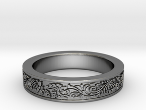 Celtic Wedding Ring 10.5 in Fine Detail Polished Silver