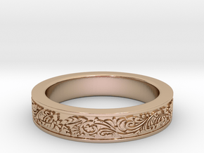 Celtic Wedding Ring 11.5 in 14k Rose Gold Plated Brass