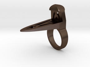 Imini Phone Stand Ring in Polished Bronze Steel: 8.25 / 57.125