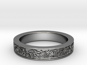 Celtic Wedding Ring 12 in Fine Detail Polished Silver