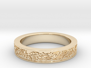 Celtic Wedding Ring 12 in 14k Gold Plated Brass