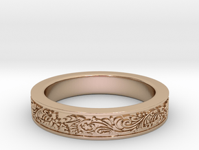 Celtic Wedding Ring 13 in 14k Rose Gold Plated Brass
