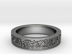Celtic Wedding Ring 8.5 in Fine Detail Polished Silver