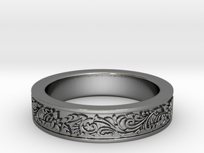 Celtic Wedding Ring 9 in Fine Detail Polished Silver