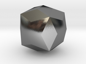Joined Truncated Octahedron - 10 mm in Polished Silver