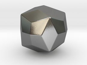 Joined Truncated Octahedron - 10 mm - Rounded V2 in Polished Silver