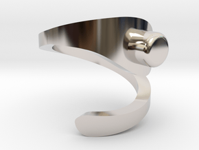 KURVA design 1 in Rhodium Plated Brass