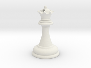 Chess Queen in White Natural Versatile Plastic