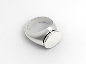 Argent Card Ring in Polished Silver: 10 / 61.5